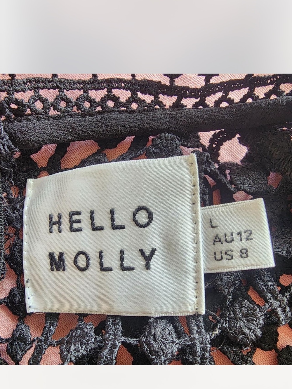 Hello Molly Black Lace Overlay Pink Lining Bodysuit - Picture 4 of 4